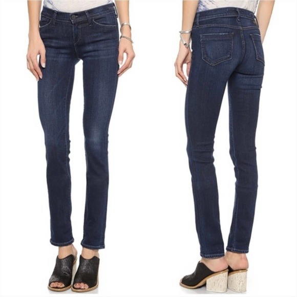 Goldsign Misfit Denim Straight Leg Jeans Dark‎ Wash Blue - Picture 1 of 9
